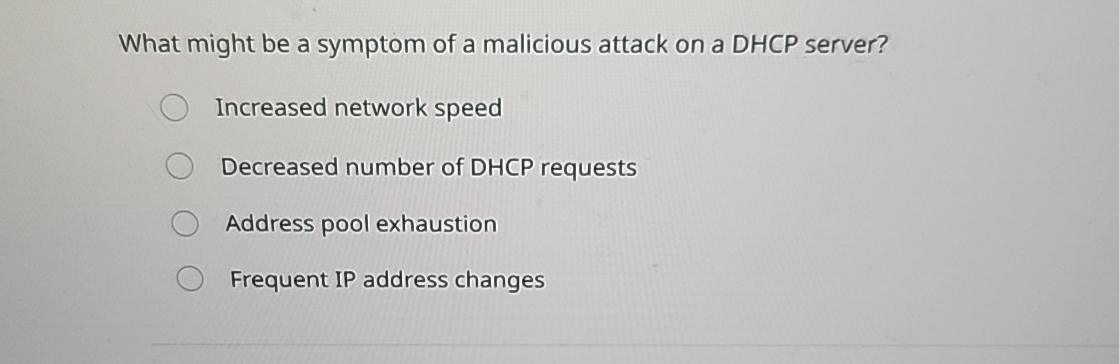 What might be a symptom of a malicious attack on