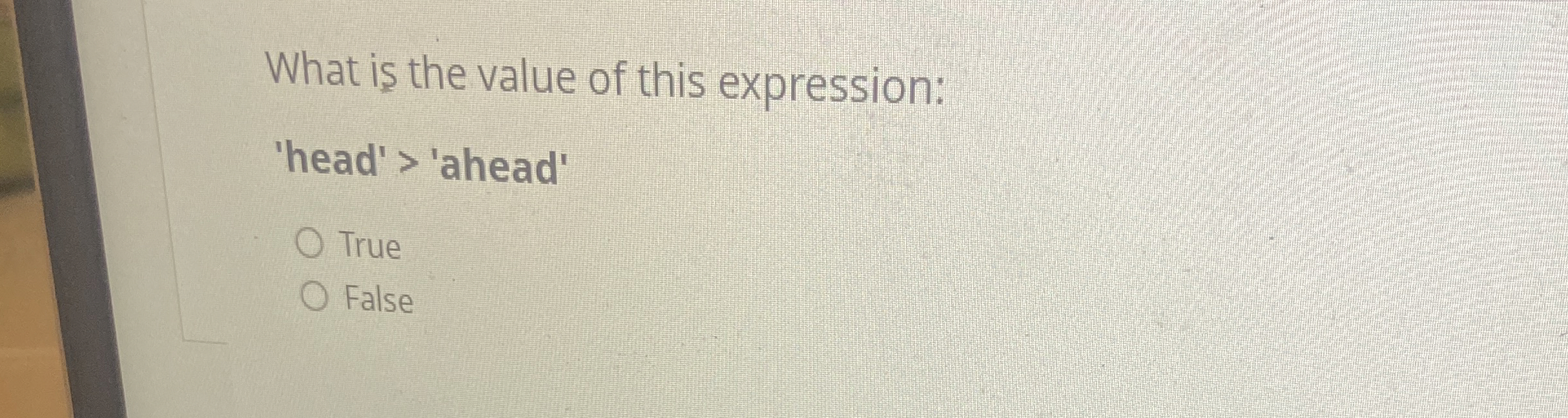 What is the value of this expression: 'head'  style=