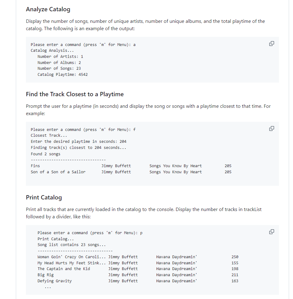 Analyze Catalog Display the number of songs,