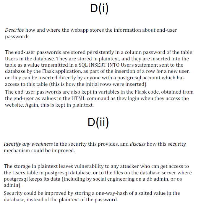 Describe how and where the webapp stores the
