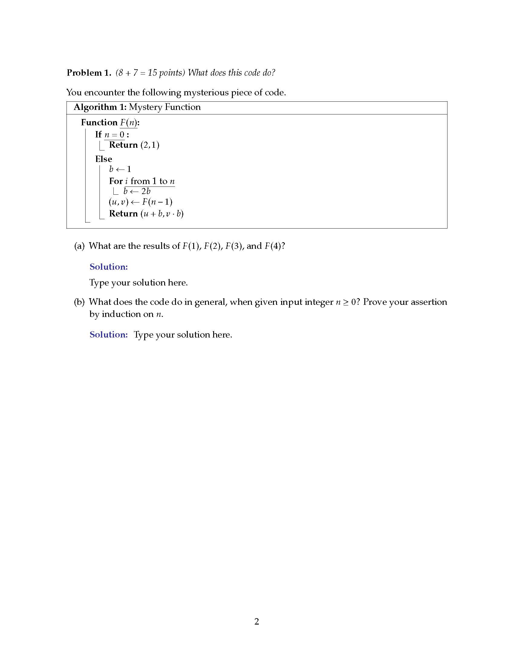 Problem 1 . points ) What does this code do ? You