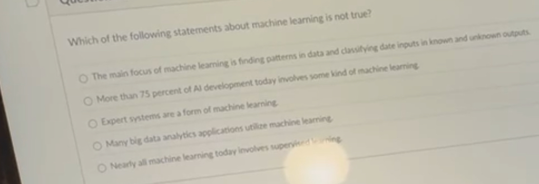 Which of the following statements about machine