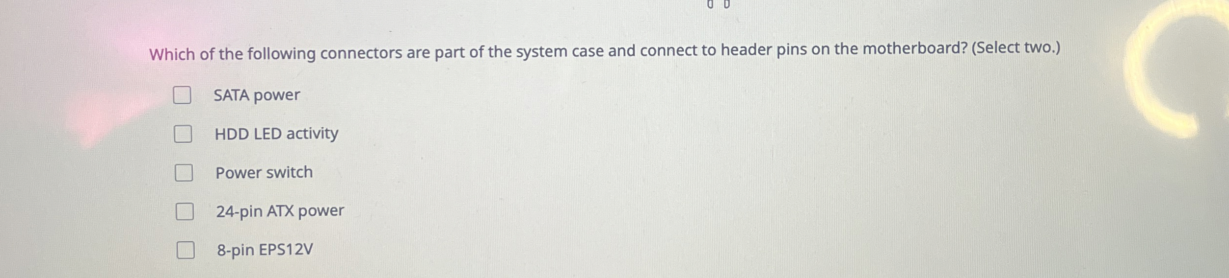 Which of the following connectors are part of the