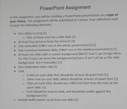 PowerPoint Assignment In this assignment, you