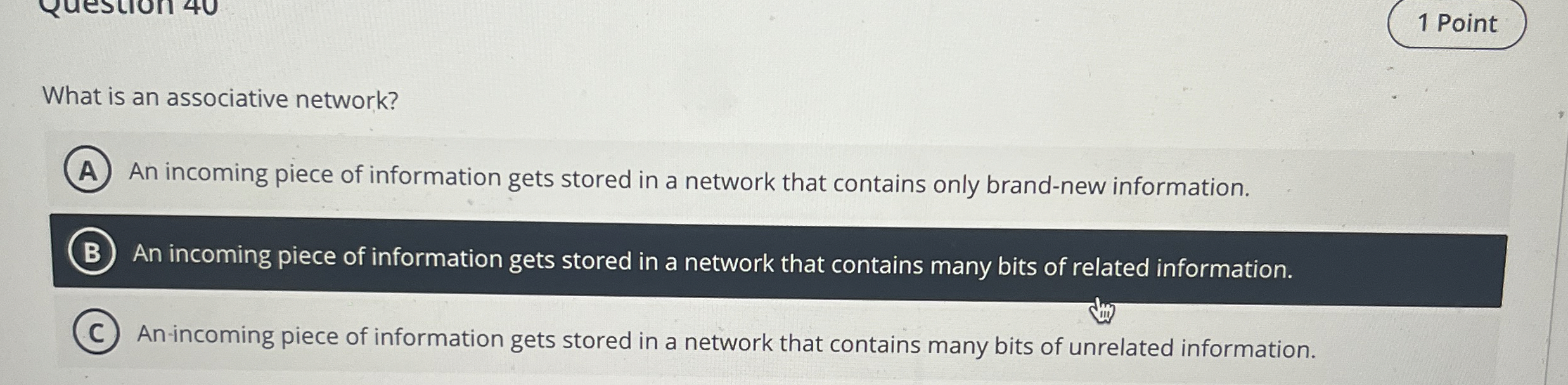 What is an associative network? An incoming piece