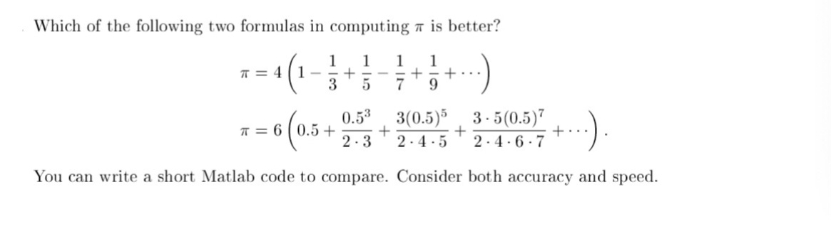 Which of the following two formulas in computing