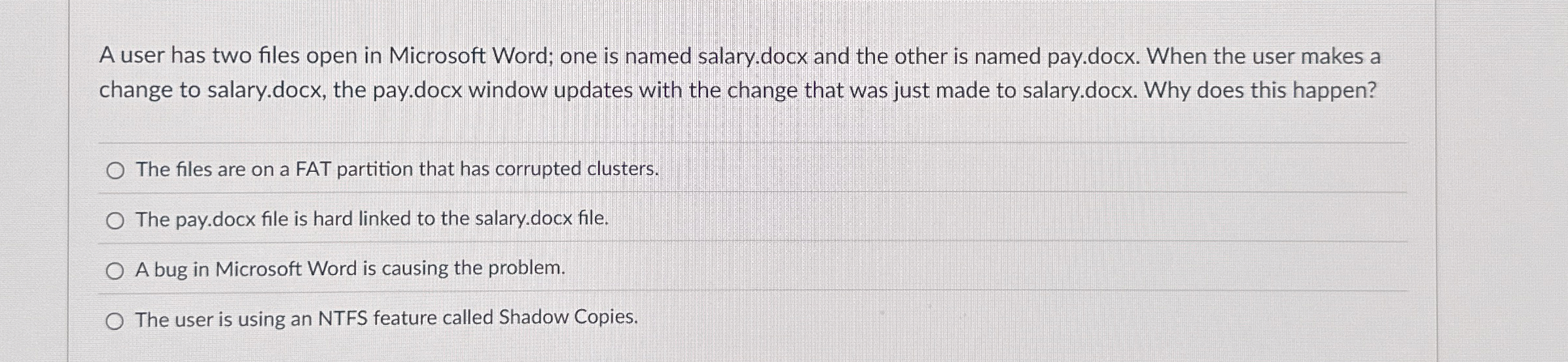 A user has two files open in Microsoft Word; one