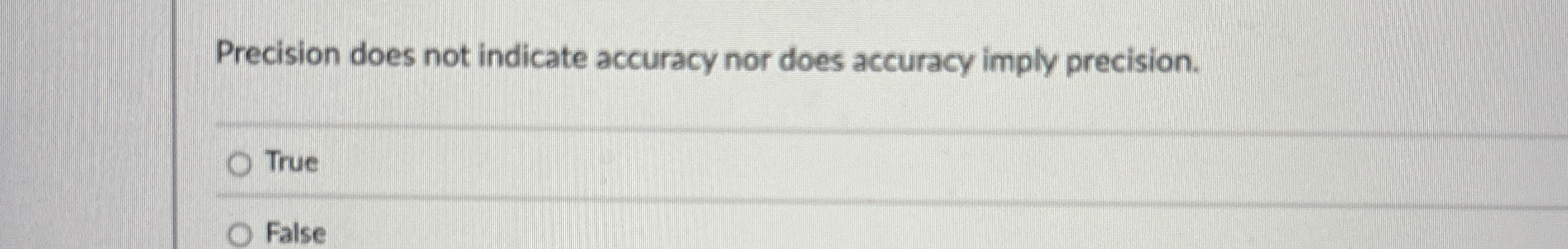 Precision does not indicate accuracy nor does