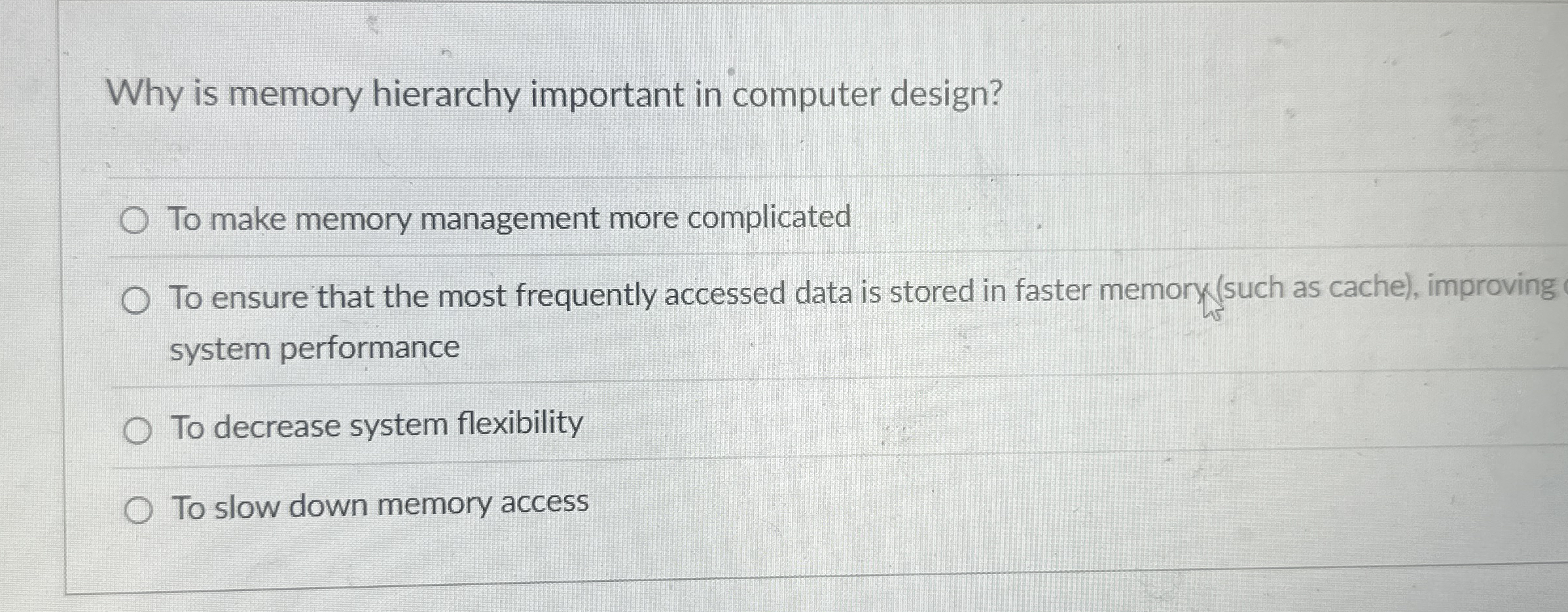 Why is memory hierarchy important in computer