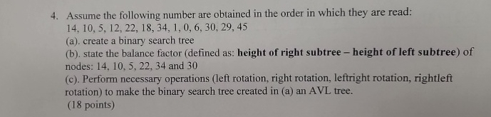 Assume the following number are obtained in the