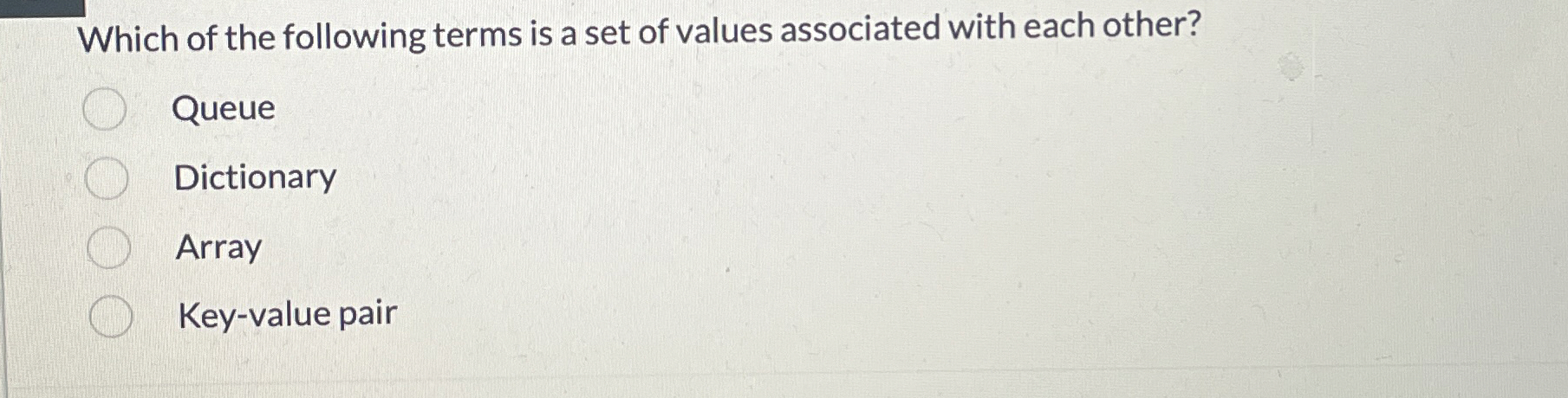 Which of the following terms is a set of values