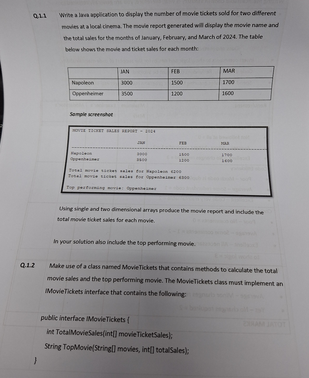 Q . 1 . 1 Write a Java application to display the