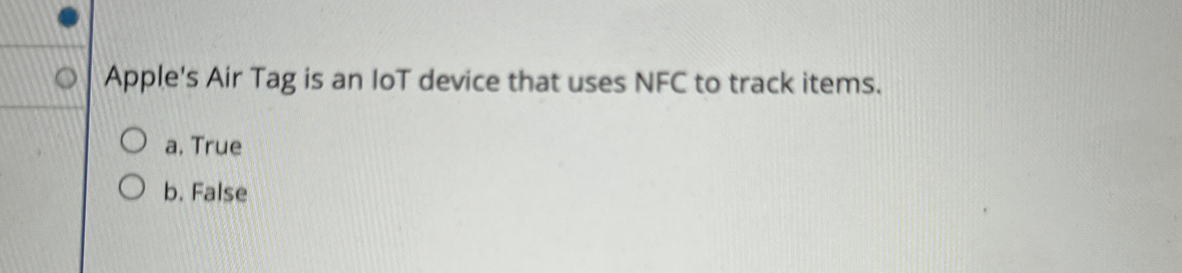 Apple's Air Tag is an loT device that uses NFC to