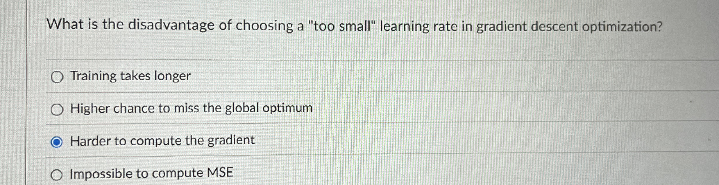 What is the disadvantage of choosing a "too