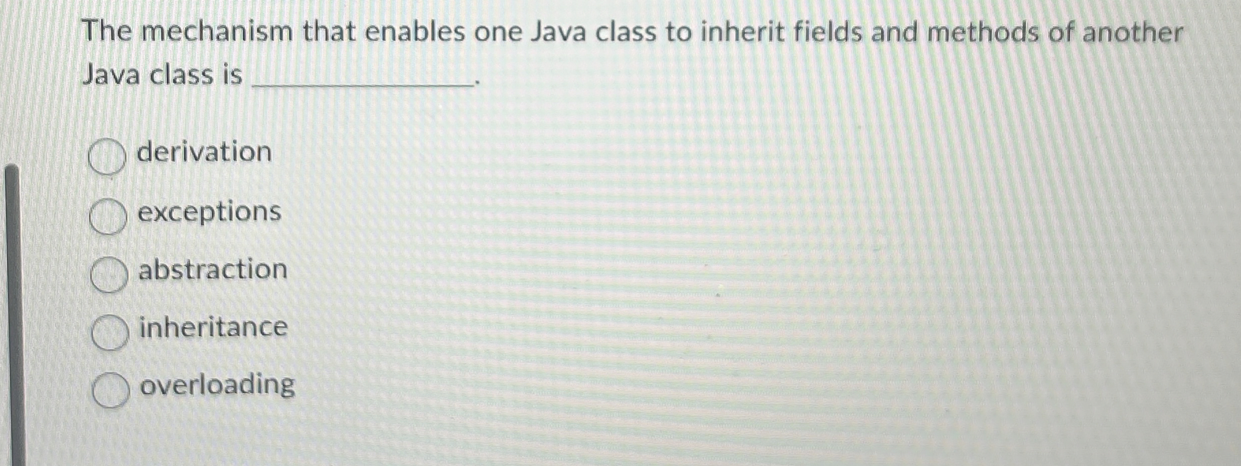 The mechanism that enables one Java class to