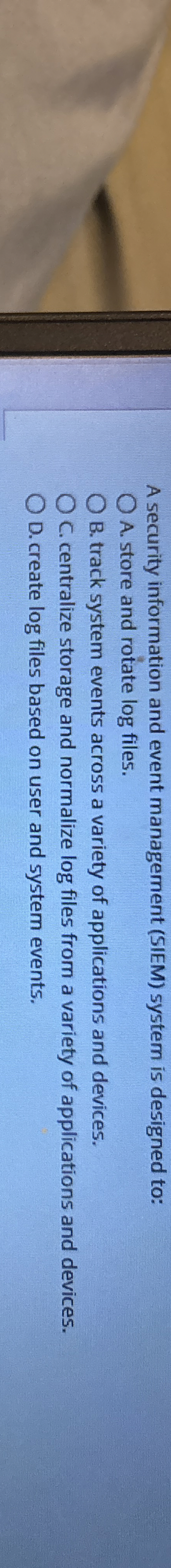 A security information and event management (