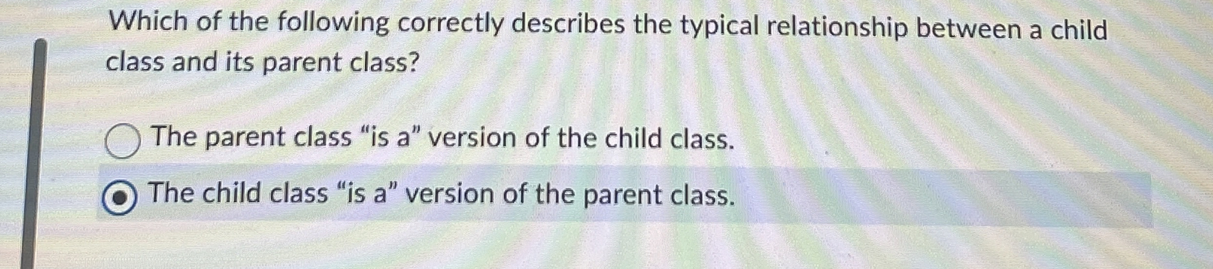 Which of the following correctly describes the