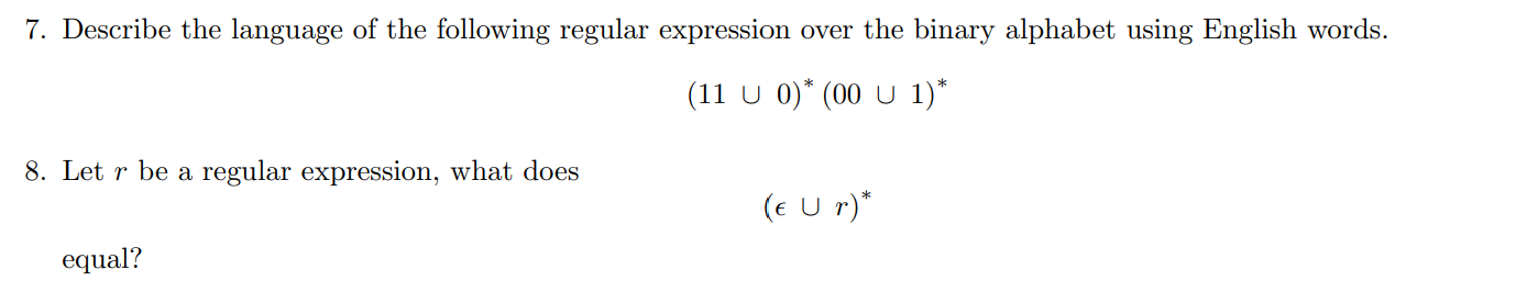 Describe the language of the following regular