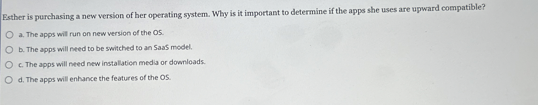 Esther is purchasing a new version of her