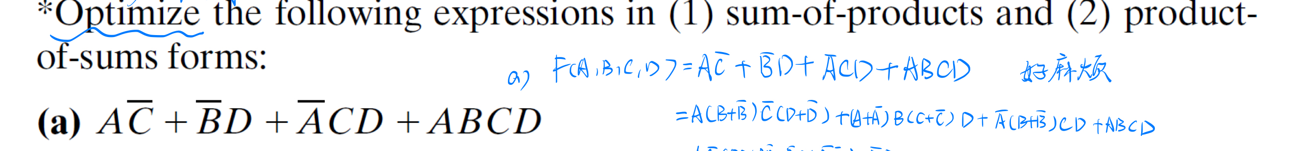 * Optimize the following expressions in ( 1 ) sum
