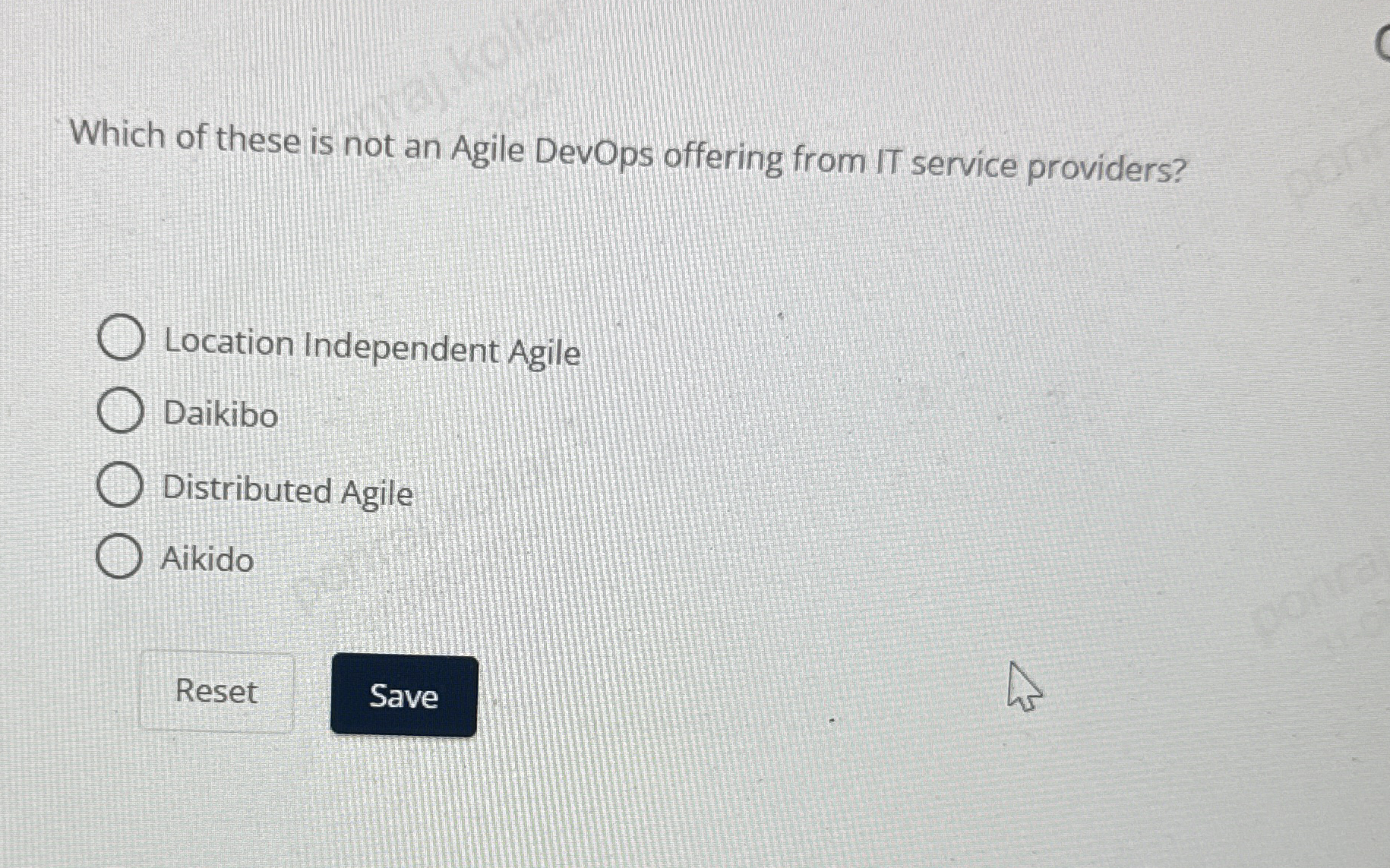 Which of these is not an Agile DevOps offering