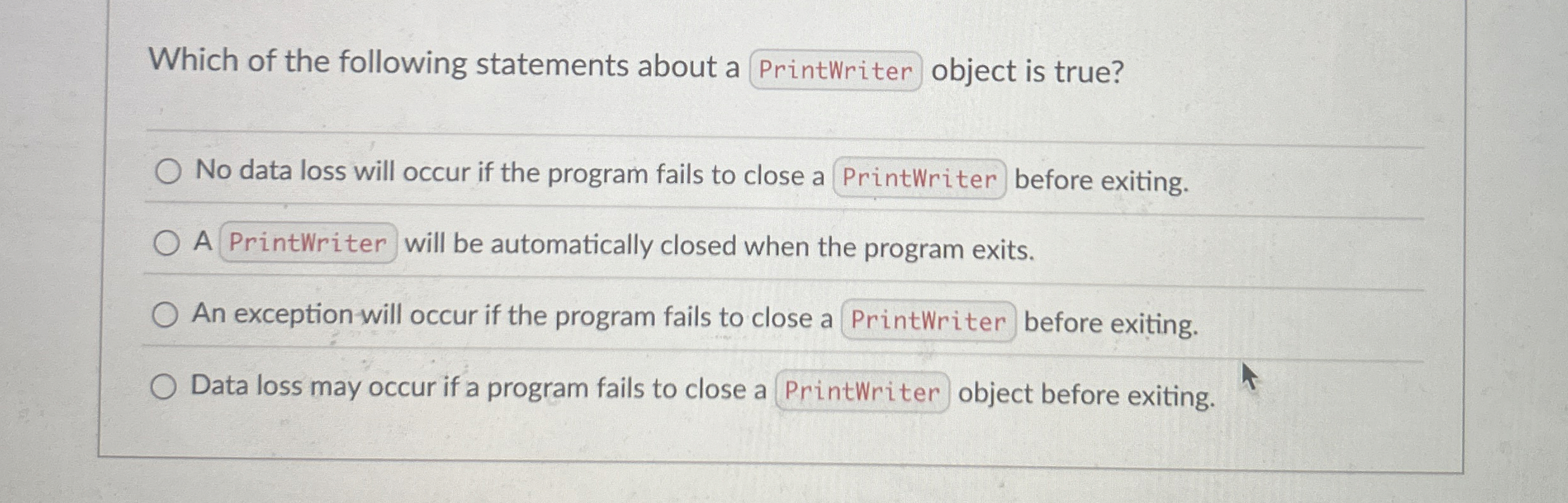 Which of the following statements about a object