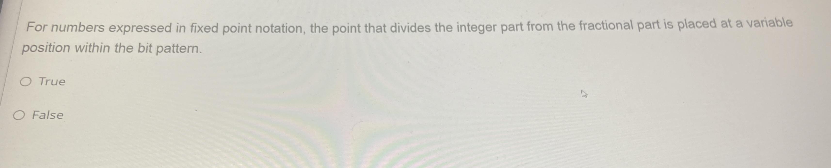 For numbers expressed in fixed point notation,