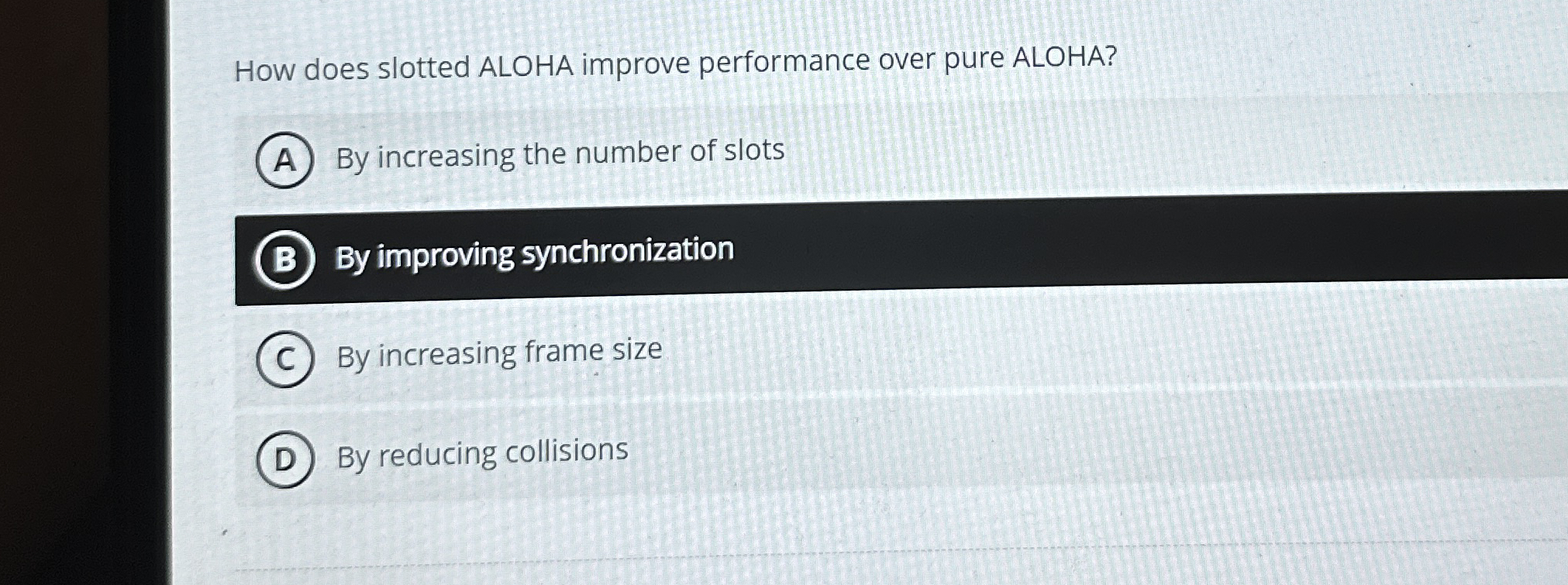 How does slotted ALOHA improve performance over