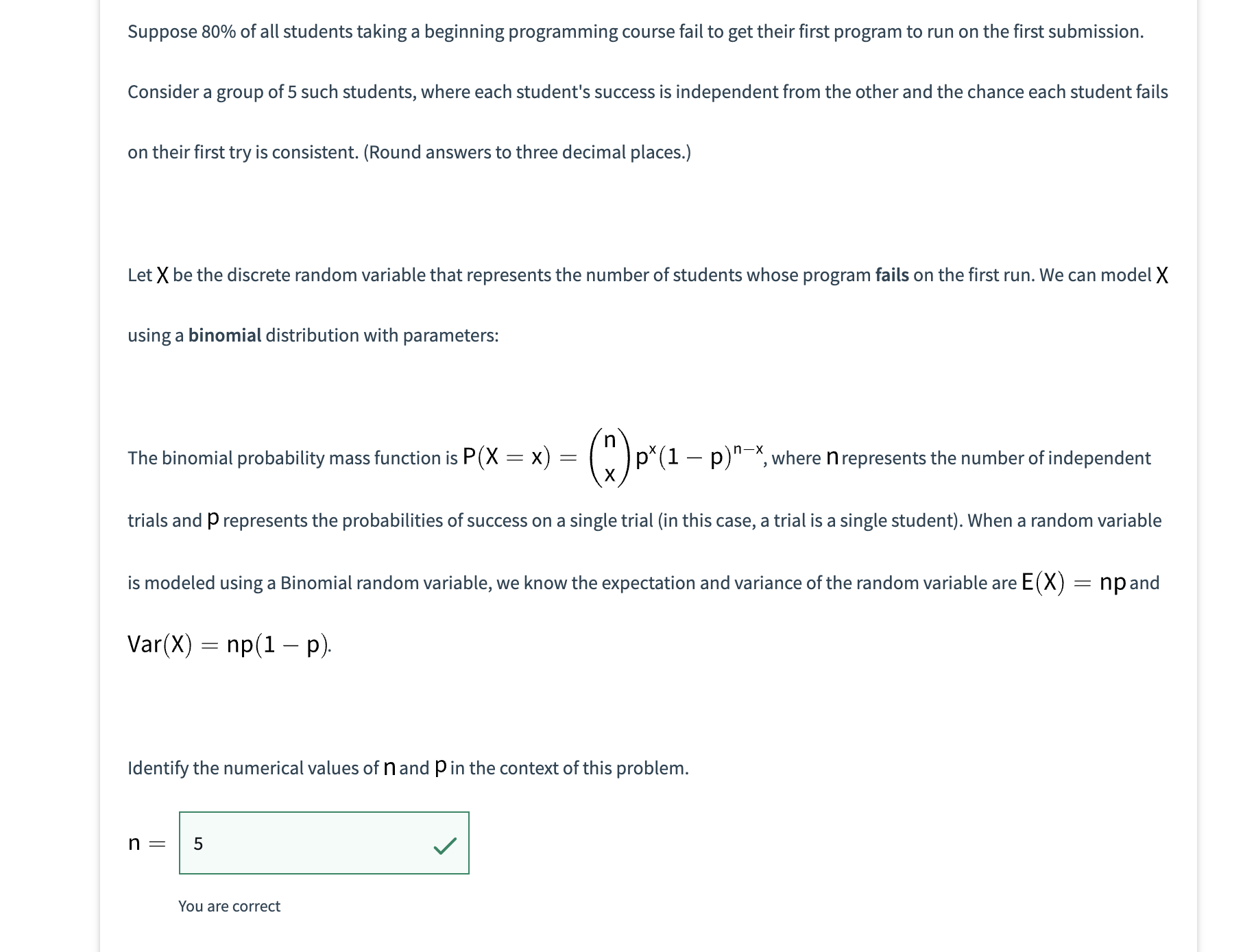 x , n , p P ( x < = x ) in Rx , n , p . How many