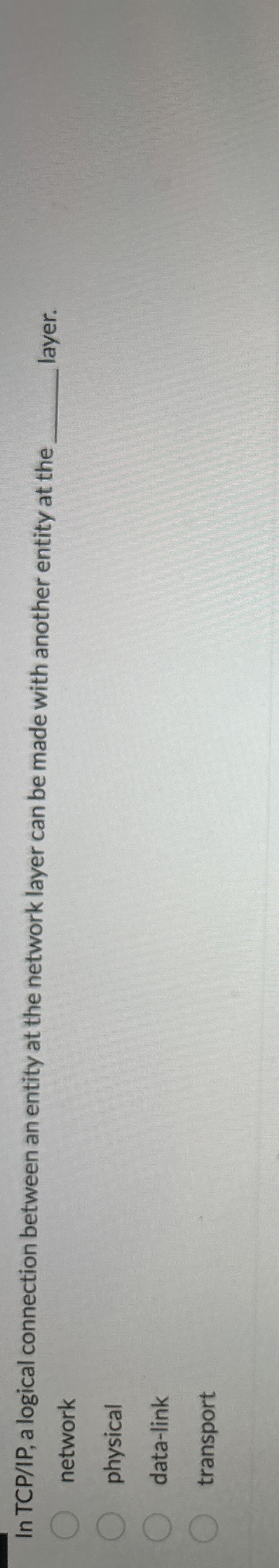 In TCP / IP , a logical connection between an