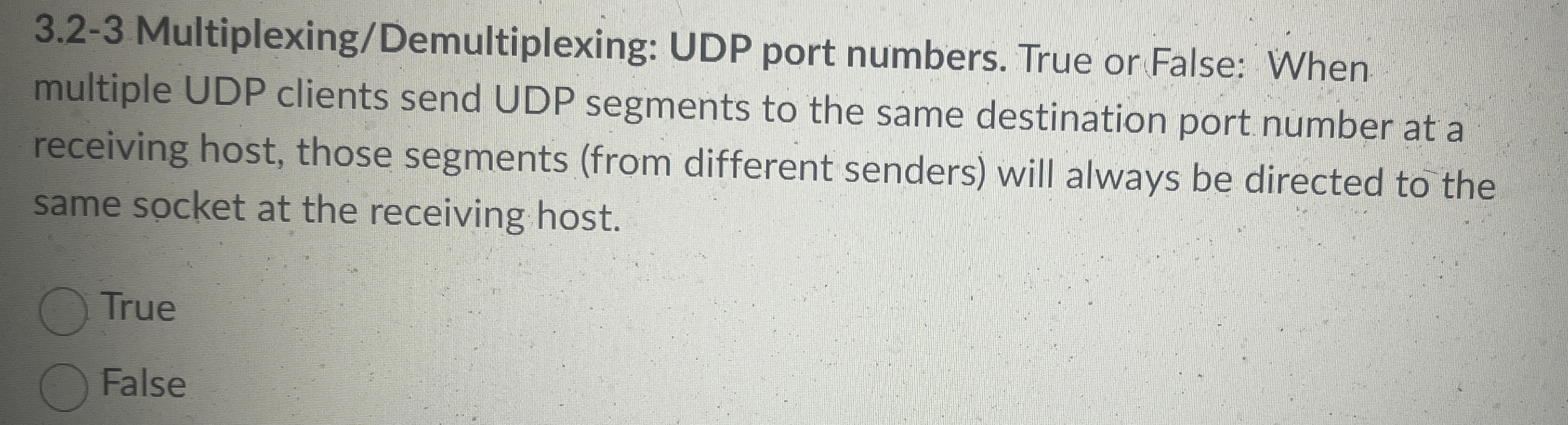 3 . 2 - 3 Multiplexing / Demultiplexing: UDP port