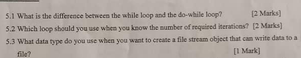 5 . 1 What is the difference between the while