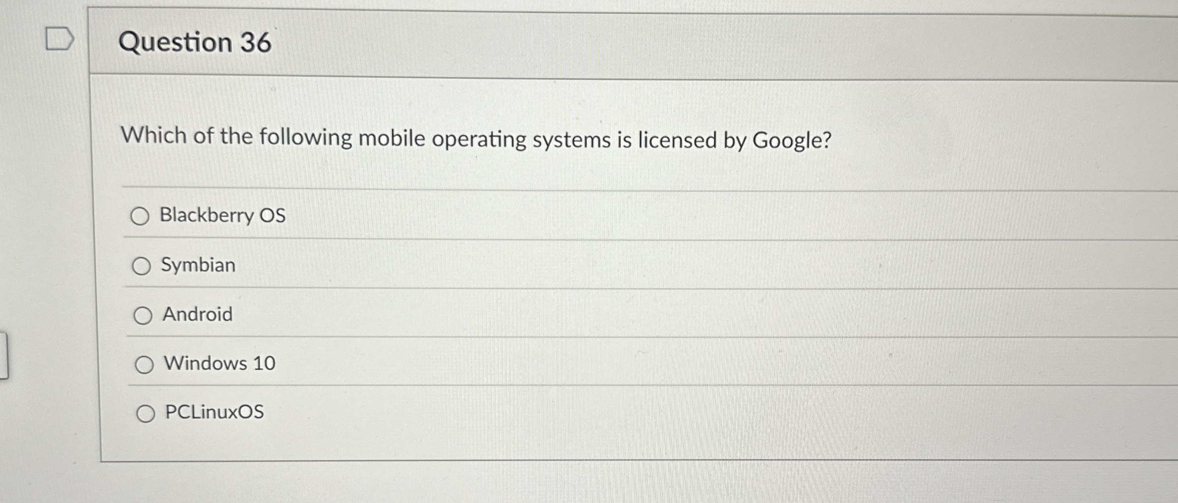 Question 3 6 Which of the following mobile