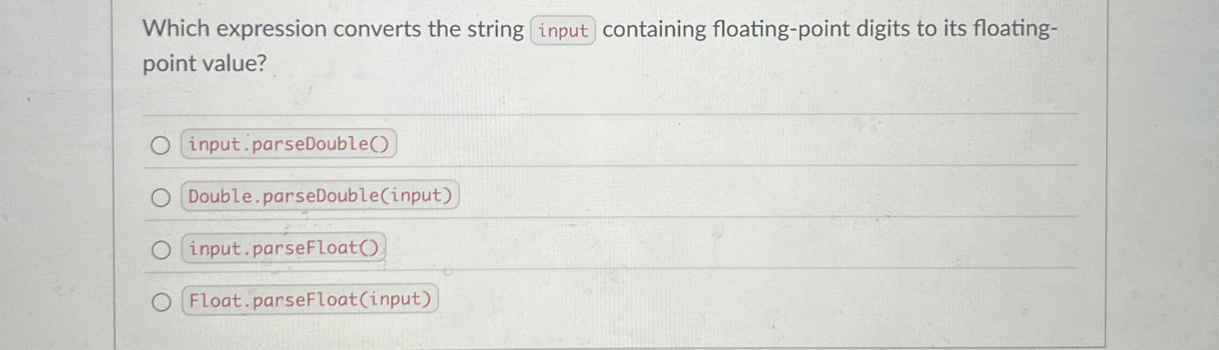 Which expression converts the string containing