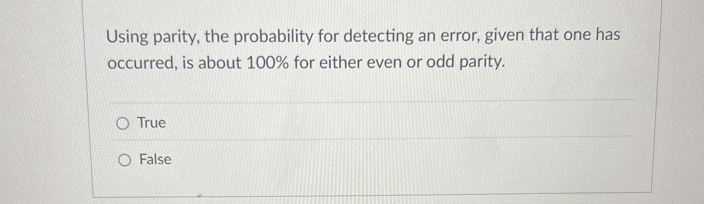 Using parity, the probability for detecting an