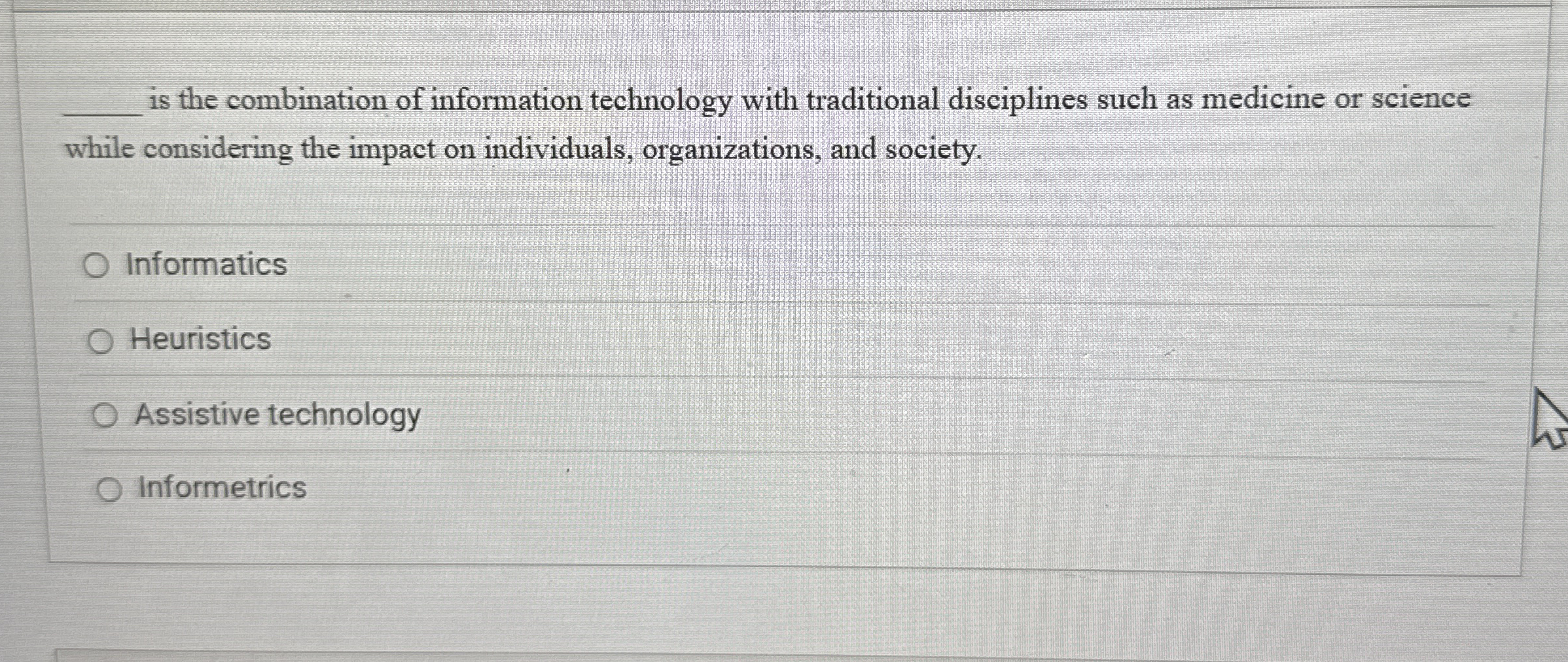 q , is the combination of information technology