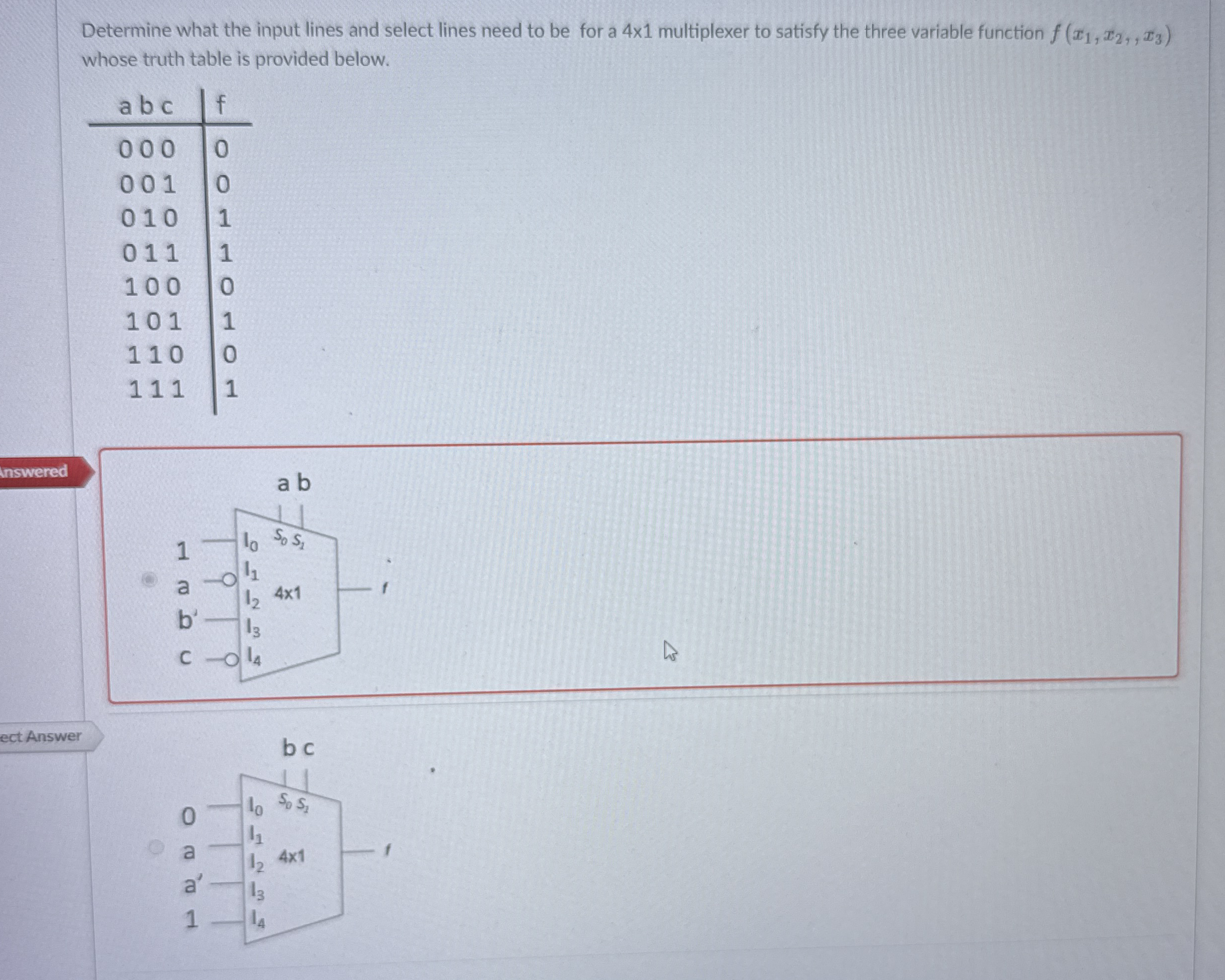 Determine what the input lines and select lines