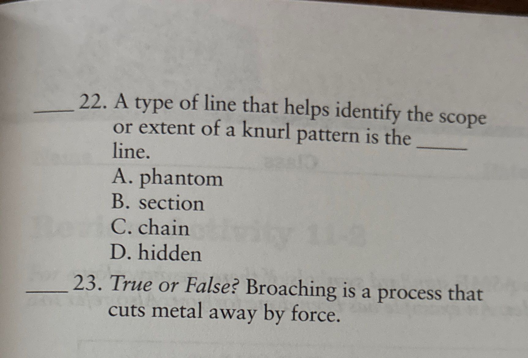A type of line that helps identify the scope or