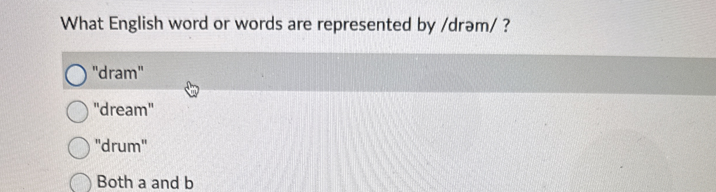 What English word or words are represented by /