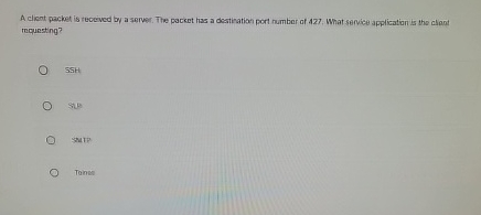 A client packet is receved by a server. The