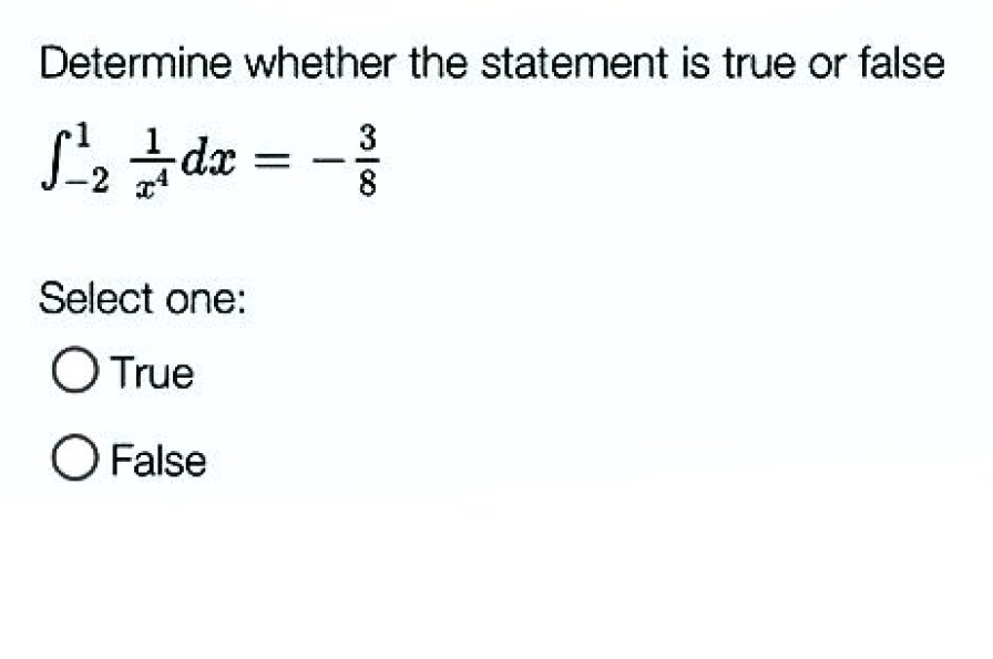 Determine whether the statement is true or false