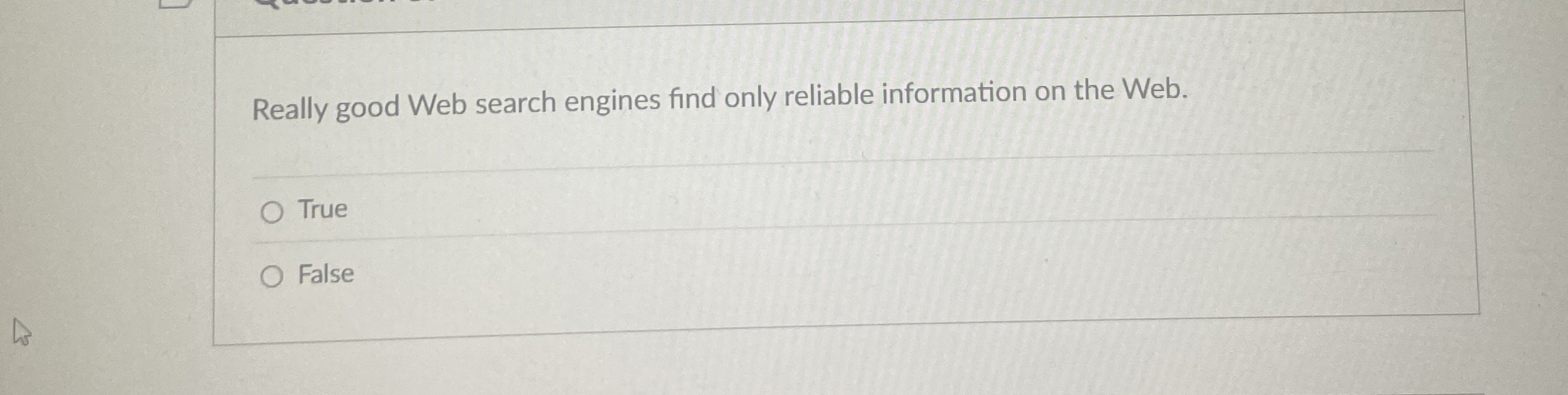 Really good Web search engines find only reliable