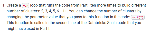 1 . Create a for loop that runs the code from
