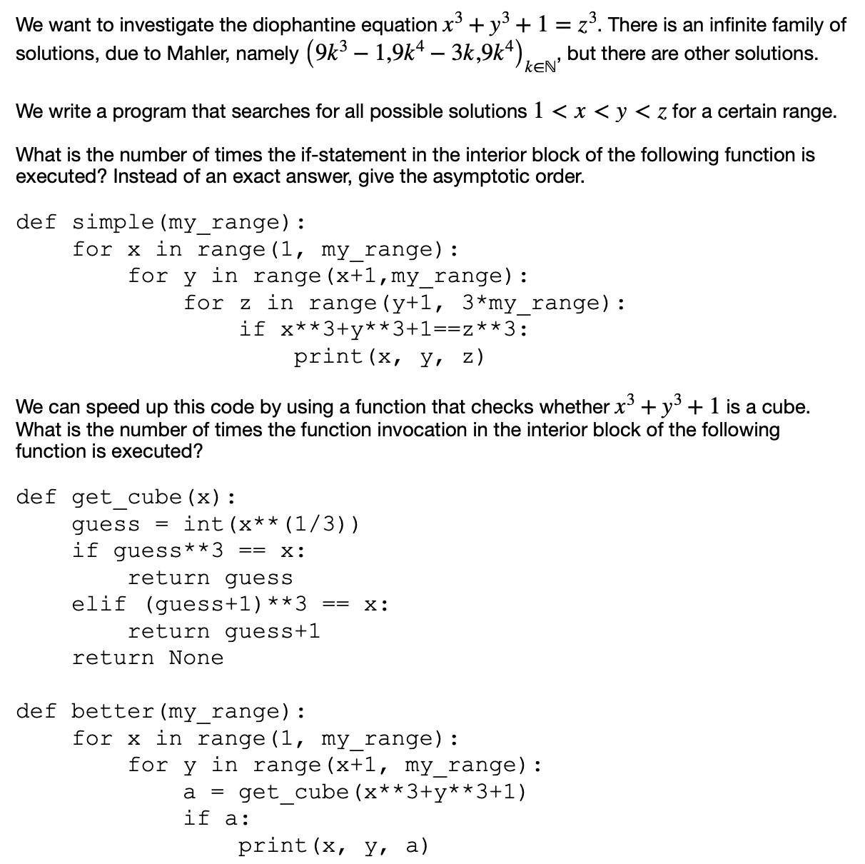 We want to investigate the diophantine equation x