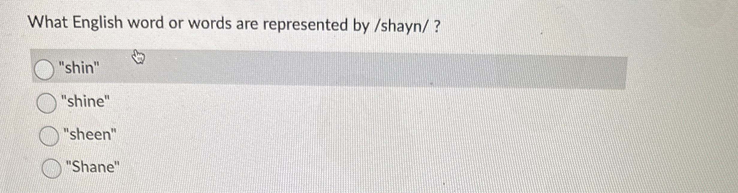 What English word or words are represented by /