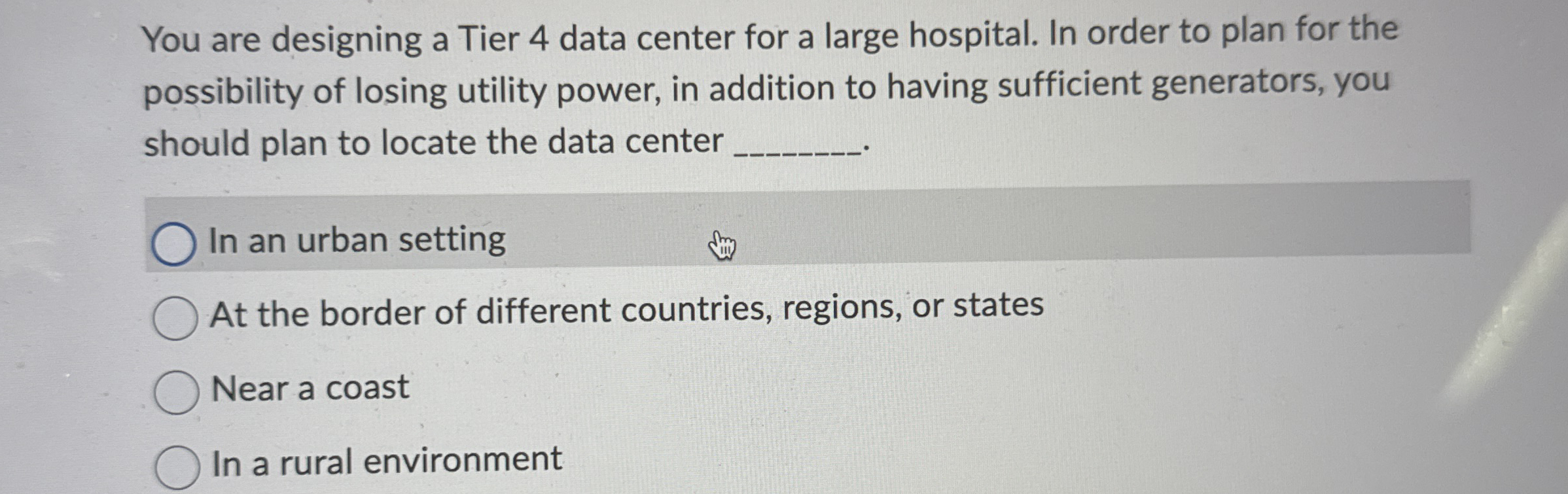 You are designing a Tier 4 data center for a