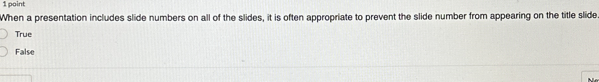 When a presentation includes slide numbers on all