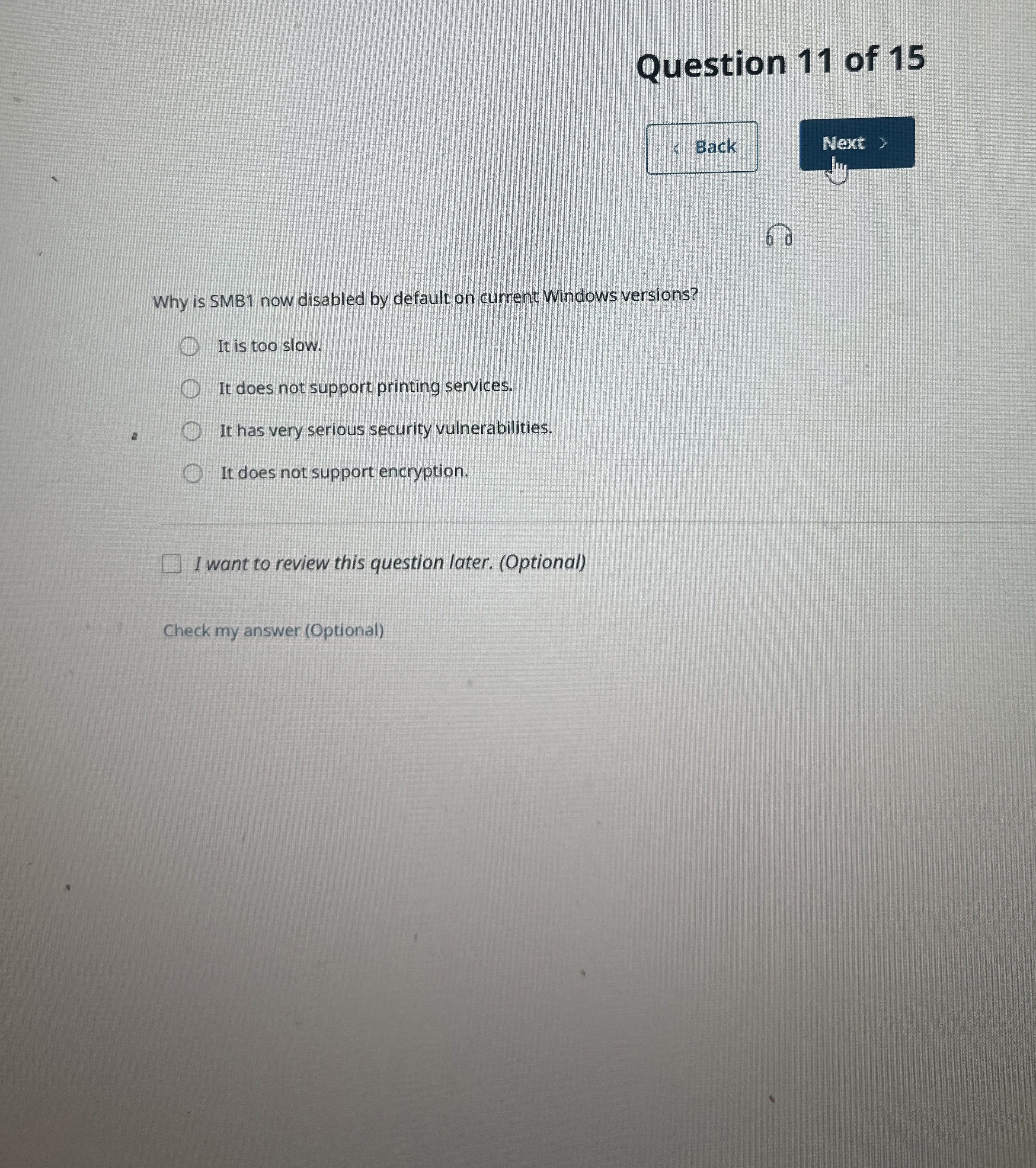 Question 1 1 of 1 5 Back Next  style=