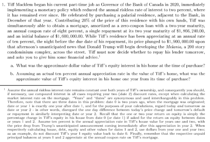 1. Tiff Macklem began his current part-time job