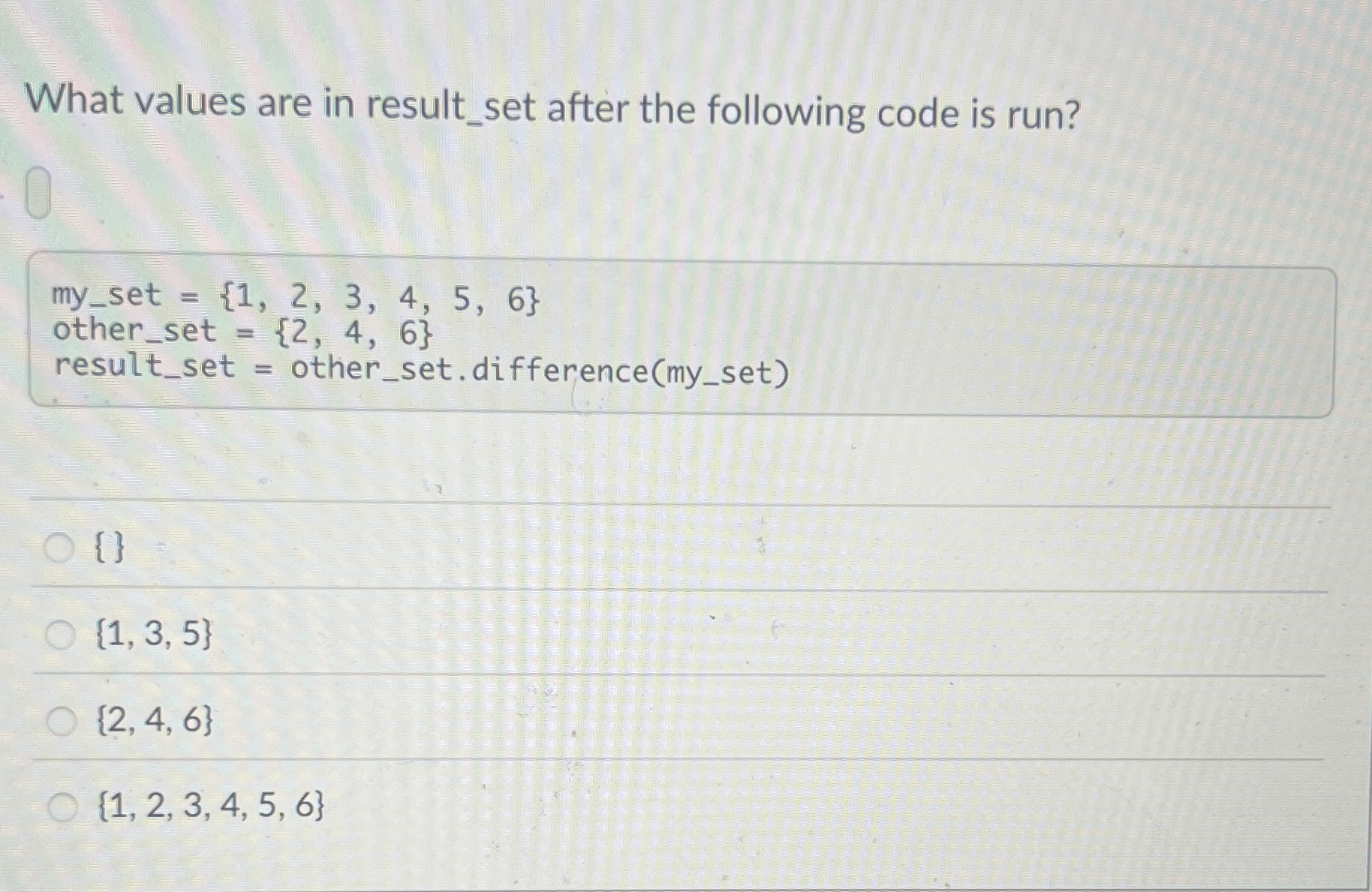 What values are in result _ set after the